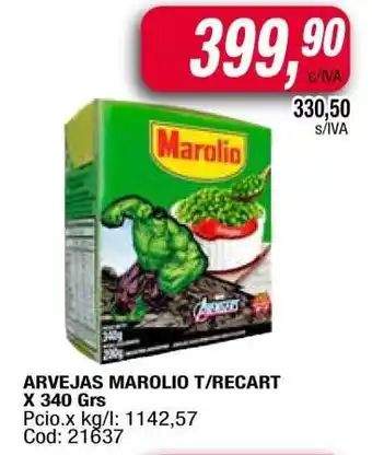 Maxiconsumo ARVEJAS MAROLIO T/RECART X 340 Grs oferta