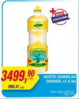 Maxiconsumo ACEITE CANUELAS GIRASOL x1,5 lts oferta