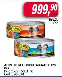 Maxiconsumo ATUN DESM EL DIQUE AC-NAT X 170 Grs oferta