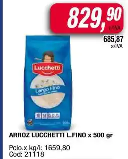Maxiconsumo ARROZ LUCCHETTI L.FINO x 500 gr oferta