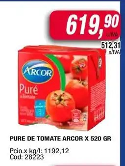 Maxiconsumo PURE DE TOMATE ARCOR X 520 GR oferta