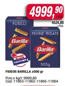 Maxiconsumo FIDEOS BARILLA x500 gr oferta