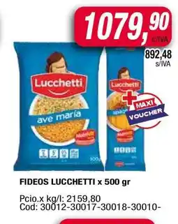 Maxiconsumo FIDEOS LUCCHETTI x 500 gr oferta