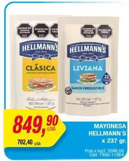 Maxiconsumo MAYONESA HELLMANN’S x 237 gr oferta