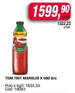 Maxiconsumo TOM.TRIT MAROLIO X 980 Grs oferta