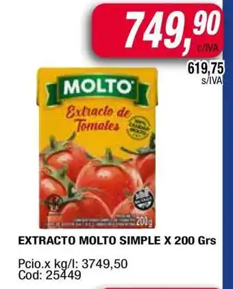 Maxiconsumo EXTRACTO MOLTO SIMPLE X 200 Grs oferta