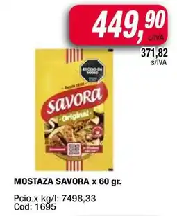 Maxiconsumo MOSTAZA SAVORA x 60 gr oferta