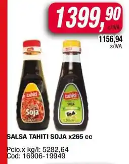 Maxiconsumo SALSA TAHITI SOJA x265 cc oferta