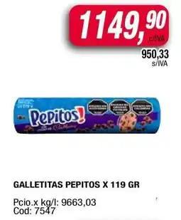 Maxiconsumo GALLETITAS PEPITOS X 119 GR oferta