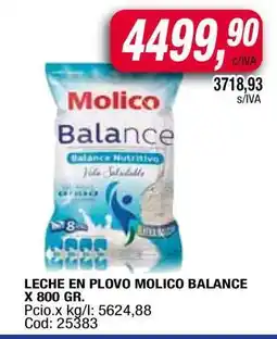 Maxiconsumo LECHE EN POLVO MOLICO BALANCE X 800 GR oferta