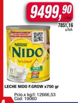 Maxiconsumo LECHE NIDO F.GROW x750 gr oferta