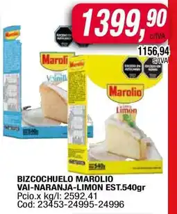 Maxiconsumo BIZCOCHUELO MAROLIO VAI-NARANJA-LIMON EST.540gr oferta