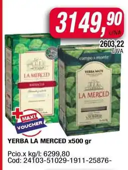 Maxiconsumo YERBA LA MERCED x500 gr oferta