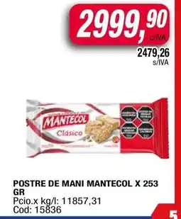 Maxiconsumo POSTRE DE MANI MANTECOl X 253 GR oferta
