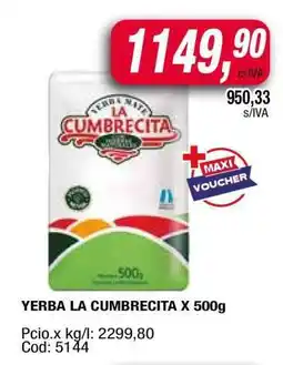 Maxiconsumo YERBA LA CUMBRECITA X 500g oferta