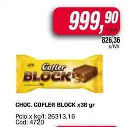Maxiconsumo CHOC. COFLER BLOCK x38 gr oferta