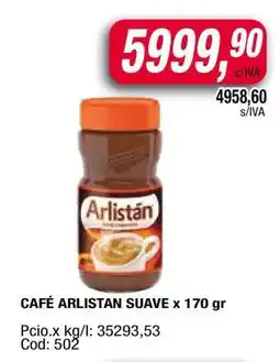 Maxiconsumo CAFÉ ARLISTAN SUAVE x 170 gr oferta