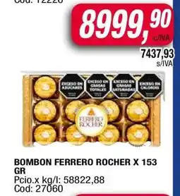 Maxiconsumo BOMBON FERRERO ROCHER X 153 GR oferta