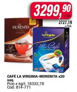 Maxiconsumo CAFÉ LA VIRGINIA-MORENITA x20 saq oferta