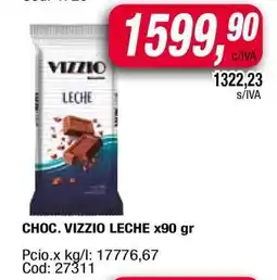 Maxiconsumo CHOC. VIZZIO LECHE x90 gr oferta