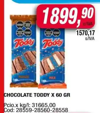 Maxiconsumo CHOCOLATE TODDY X 60 GR oferta