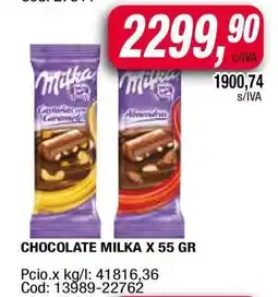 Maxiconsumo CHOCOLATE MILKA X 55 GR oferta