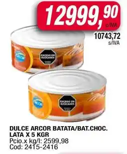 Maxiconsumo DULCE ARCOR BATATA/BAT.CHOCO. LATA X 5 KGR oferta