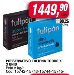 Maxiconsumo PRESERVATIVO TULIPAN TODOS X 3 UNID oferta