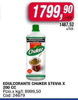 Maxiconsumo EDULCORANTE CHUKER STEVIA X 200 CC oferta