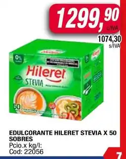 Maxiconsumo EDULCORANTE HILERET STEVIA X 50 SOBRES oferta