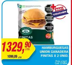 Maxiconsumo HAMBURGUESAS UNION GANADERA FINITAS X 2 UNID oferta