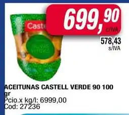 Maxiconsumo ACEITUNAS CASTELL VERDE 90 100 gr oferta