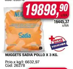 Maxiconsumo NUGGETS SADIA POLLO X 3 KG oferta