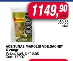 Maxiconsumo ACEITUNAS MAROLIO VDE.SACHET X 200gr oferta