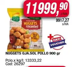 Maxiconsumo NUGGETS GJA.SOL POLLO 900 gr oferta