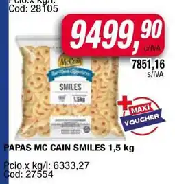 Maxiconsumo PAPAS MC CAIN SMILES 1,5 kg oferta