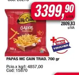 Maxiconsumo PAPAS MC CAIN TRAD. 700 gr oferta