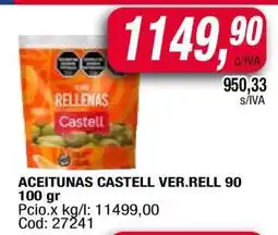 Maxiconsumo ACEITUNAS CASTELL VER.RELL 90 100 gr oferta