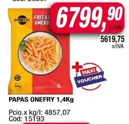 Maxiconsumo Papas Onefry 1,4Kg oferta