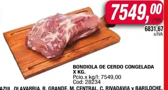 Maxiconsumo BONDIOLA DE CERDO Congelada oferta