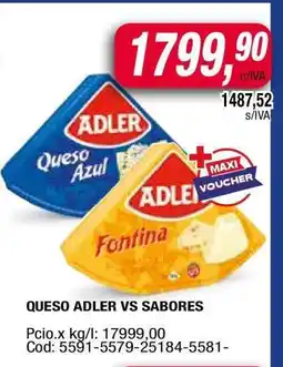 Maxiconsumo QUESO ADLER VS SABORES oferta