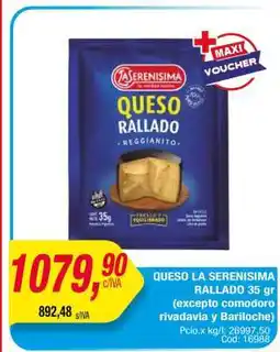 Maxiconsumo QUESO LA SERENISIMA RALLADO 35 gr oferta