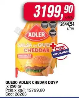Maxiconsumo QUESO ADLER CHEDDAR DOYP oferta