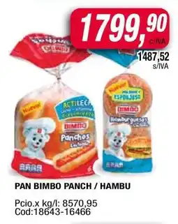 Maxiconsumo PAN BIMBO PANCH / HAMBU oferta