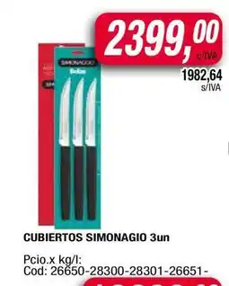 Maxiconsumo CUBIERTOS SIMONAGIO 3un oferta