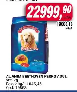 Maxiconsumo AL.ANIM BEETHOVEN PERRO ADUL x22 kg oferta