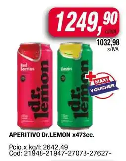 Maxiconsumo APERITIVO Dr.LEMON x473cc oferta
