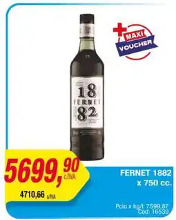 Maxiconsumo FERNET 1882 x 750 cc oferta