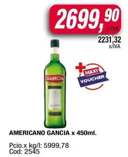 Maxiconsumo AMERICANO GANCIA x 450ml oferta