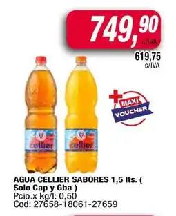 Maxiconsumo AGUA CELLIER SABORES 1,5 lts oferta